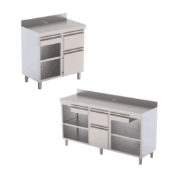 MUEBLE CAFETERO VARIOS MODELOS DE ACERO INOXIDABLE