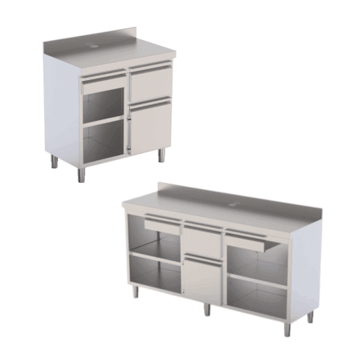 MUEBLE CAFETERO VARIOS MODELOS DE ACERO INOXIDABLE