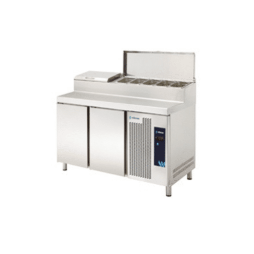 MESA REFRIGERADA PARA PREPARACIÓN DE ENSALADAS Y PIZZAS SERIE GN 1/1 MPGE2-135-I HC GN1/4