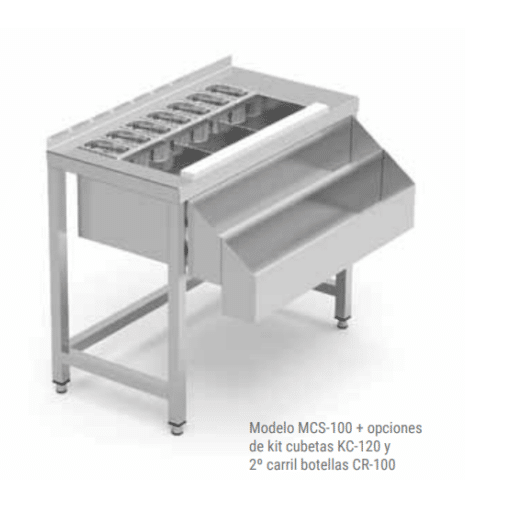 MESA DE COCTELERÍA DE INOX CON ESTANTE ERATOS - Imagen 2