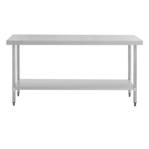 MESA DE TRABAJO CENTRAL CON ESTANTE ACERO INOXIDABLE GAMA 700