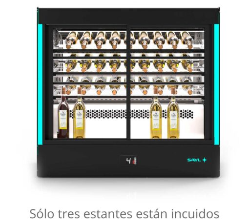 VITRINA REFRIGERADA DE VINOS CON ESTANTES LED RGB +2/+6ºC
