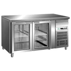 MESA REFRIGERADA DE 2 PUERTAS DE CRISTAL INOX SIN PETO - DUE EFFE