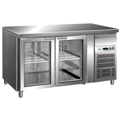 MESA REFRIGERADA DE 2 PUERTAS DE CRISTAL INOX SIN PETO - DUE EFFE