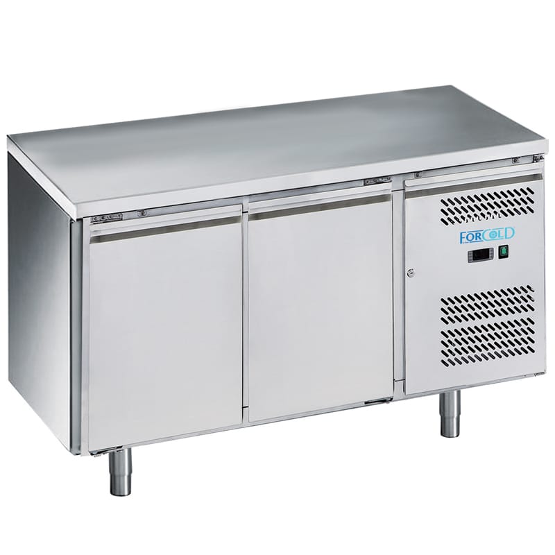 MESA REFRIGERADA DE 2 PUERTAS INOX SIN PETO - FORCOLD