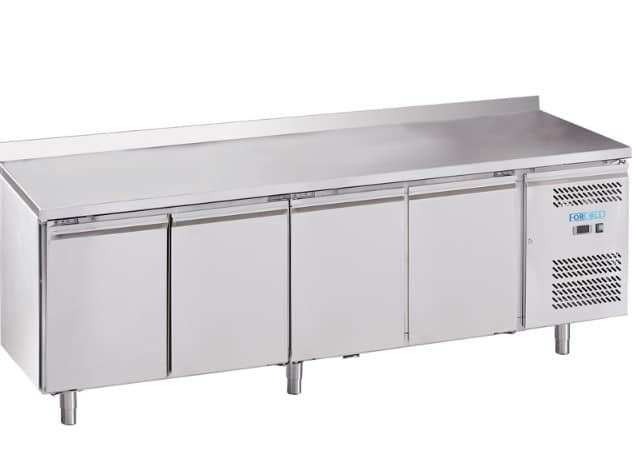 MESA REFRIGERADA DE 4 PUERTAS INOX CON PETO - DUE EFFE