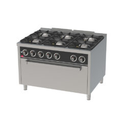 COCINA A GAS CON 6 FUEGOS + HORNO MAXI A GAS – HR FAINCA