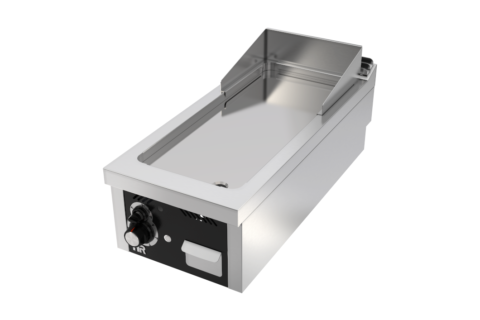 FRY-TOP A GAS DE CROMO CON ESTANTE 400MM LARGO SERIE 900 – HR FAINCA
