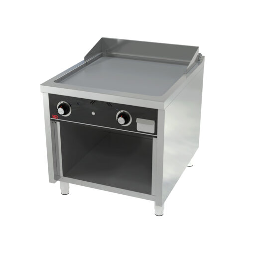 FRY-TOP A GAS DE ACERO RECTIFICADO CON ESTANTE 800MM LARGO SERIE 900 – HR FAINCA