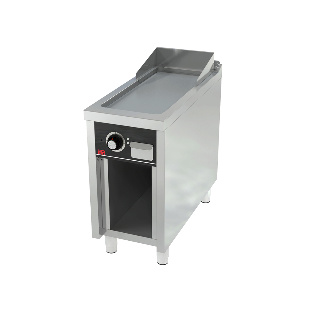 FRY-TOP ELECTRICO DE ACERO RECTIFICADO CON ESTANTE 400MM LARGO SERIE 900 – HR FAINCA