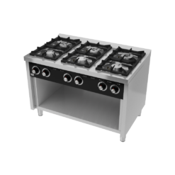 COCINA A GAS DE 6 FUEGOS CON ESTANTE SERIE 750 - HR FAINCA