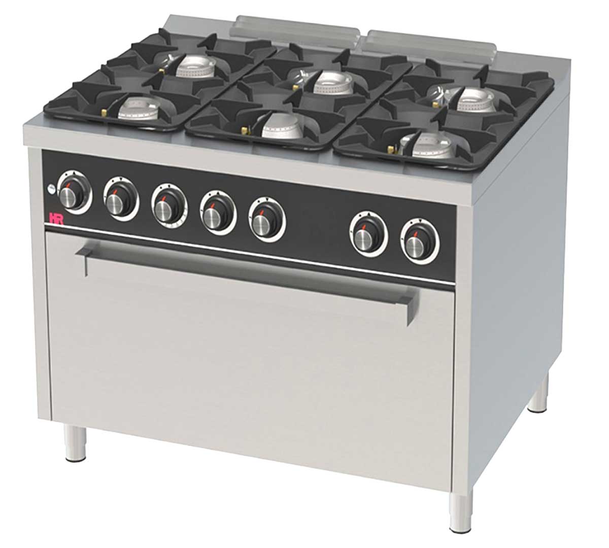 COCINA A GAS DE 6 FUEGOS CON HORNO MAXI SERIE 750 – HR FAINCA