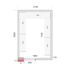 Paneles de cámara frigorífica 120 mm CR 210x300x220 WD