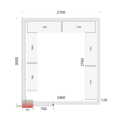 Paneles de cámara frigorífica 120 mm CR 270x300x220