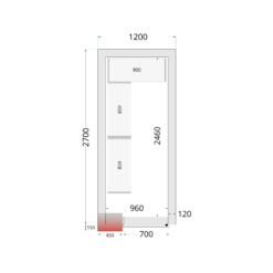 Paneles de cámara frigorífica 120 mm CR 120x270x220