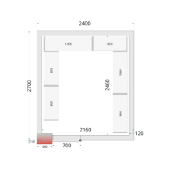Paneles de cámara frigorífica 120 mm CR 240x270x220