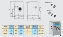 Alternative view of PICADORA DE CARNE REFRIGERADA TRIFÁSICA DE SOBREMESA ENTERPRISE SIMPLE CORTE PR-32