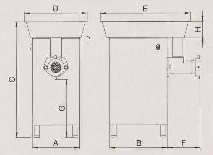 PICADORA DE CARNE TRIFÁSICA ACERO INOX DE SUELO UNGER DOBLE CORTE TMP-114 - Imagen 3