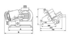 Alternative view of CORTADORA DE FIAMBRE TRANSMISION POR CORREA USA-250